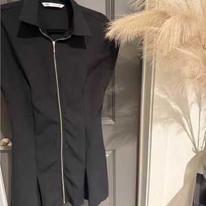 Zara Navy Blue Zip Up Dress